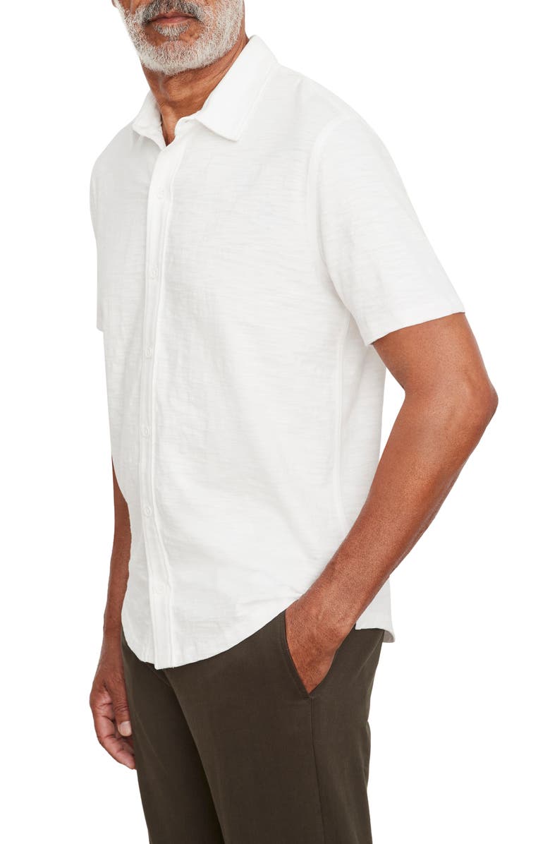 Vince Short Sleeve Cotton Slub Button-Up Shirt, Alternate, color, 