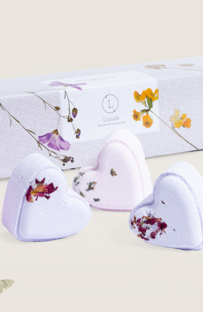 Lizush Heart Shaped Bath Bomb Gift Set, Alternate, color, NO COLOR