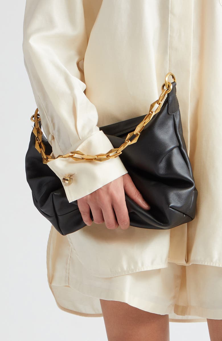 Jimmy Choo Small Diamond Leather Hobo Bag, Alternate, color,