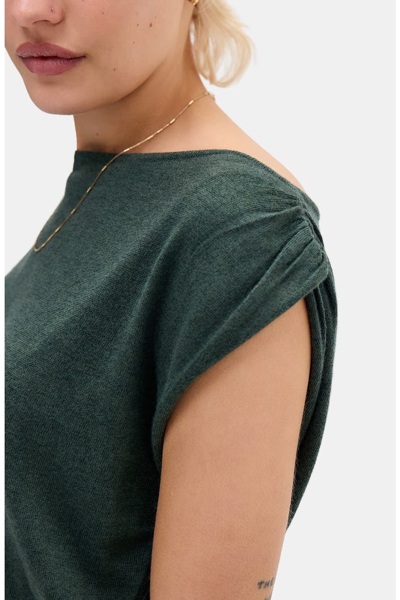 Bailey Boat Neck Knit Crop Top, Alternate, color, KHAKI