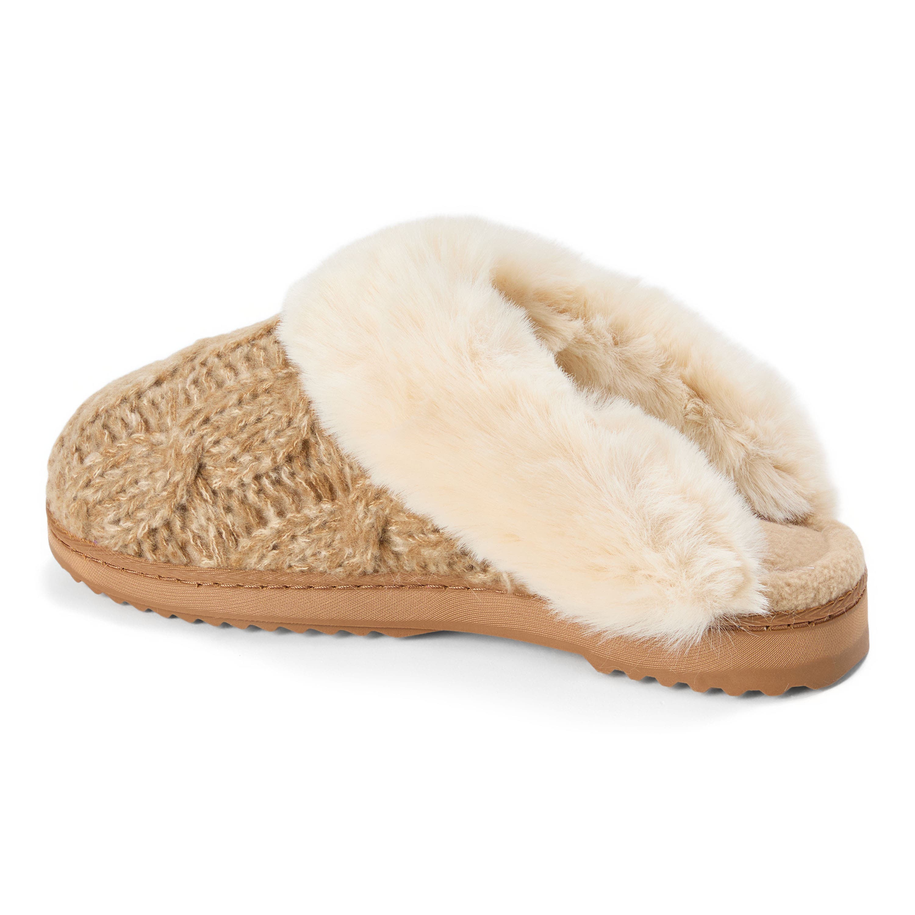 Nicki Knit Scuff Cable Knit Slippers, Alternate, color, OATMEAL