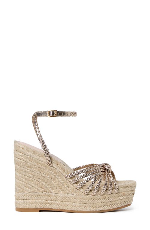 Loeffler Randall Pamela Mignon Knotted Metallic Leather Wedges
