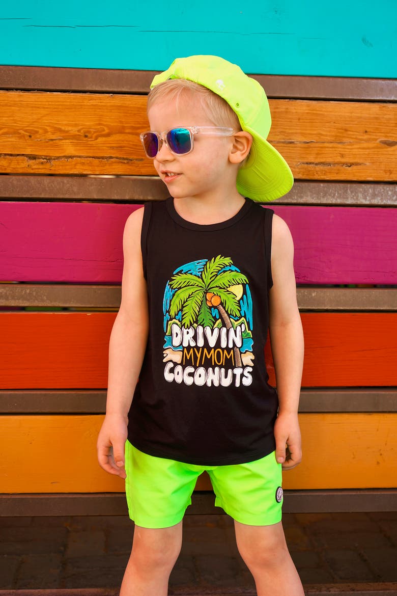 Drivin' My Mom Coconuts Tank, Alternate, color, Black
