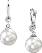 The Pearl Source South Sea Pearl & Diamond Michelle Earrings