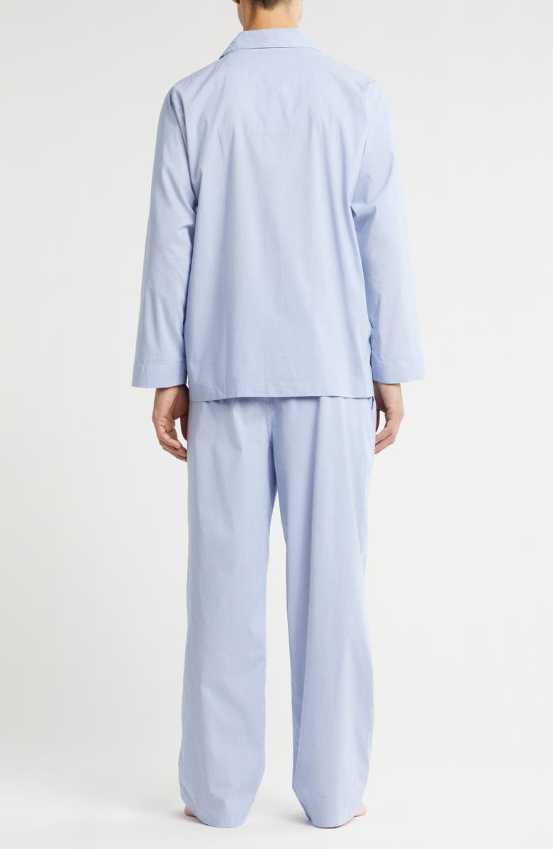 Nordstrom Plaid Poplin Pajamas, Alternate, color, Blue Chambray