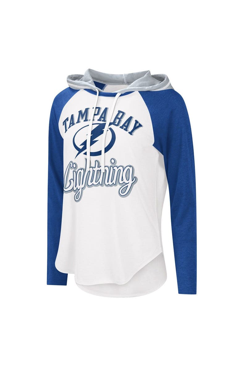 STARTER Women's G-III Sports by Carl Banks White/Blue Tampa Bay Lightning MVP Raglan Lightweight Hooded T-Shirt, Alternate, color, White