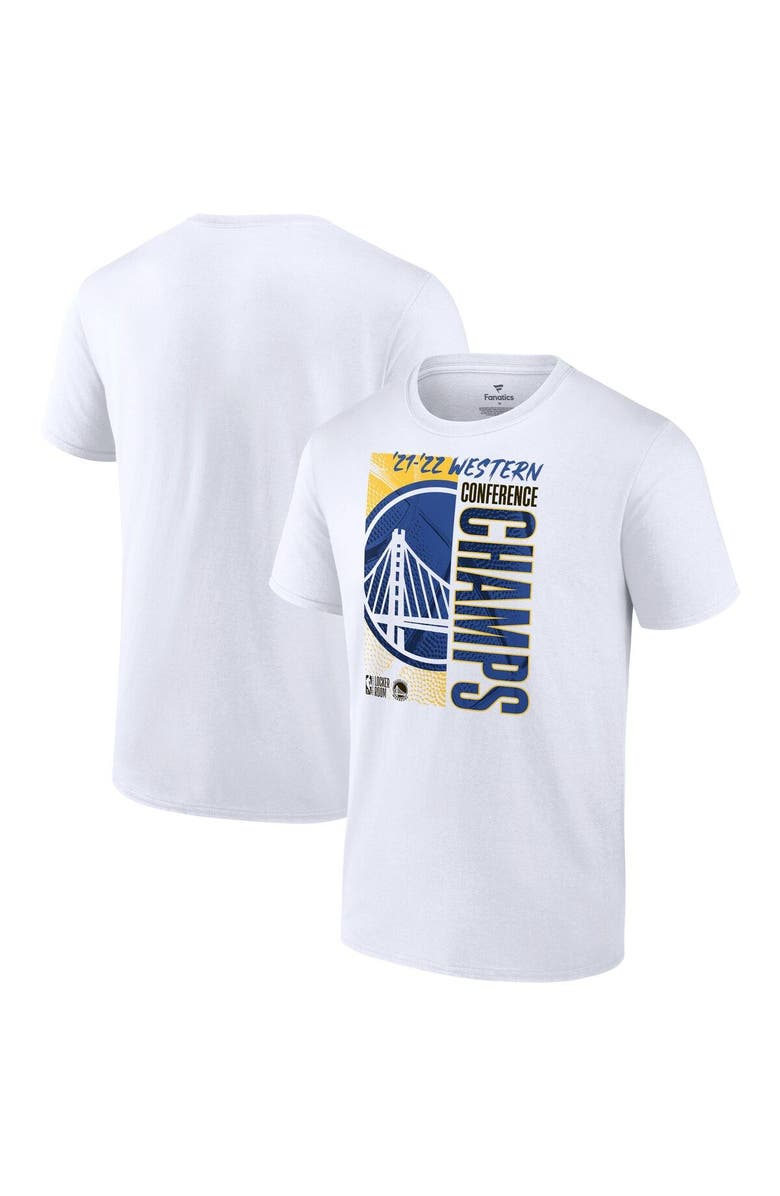FANATICS Men's Fanatics Branded White Golden State Warriors 2022 Western Conference Champions Locker Room T-Shirt, Main, color, 