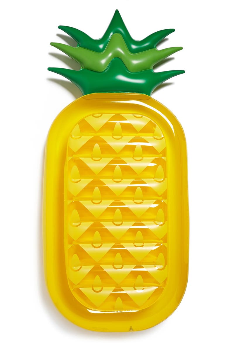 'Really Big' Inflatable Pineapple Pool Floatie, Main, color, YELLOW