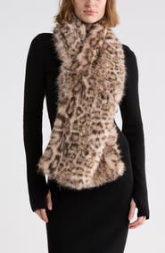 Kurt Geiger London Leopard Faux Fur Pull-Through Scarf