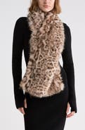 Kurt Geiger London Leopard Faux Fur Pull-Through Scarf