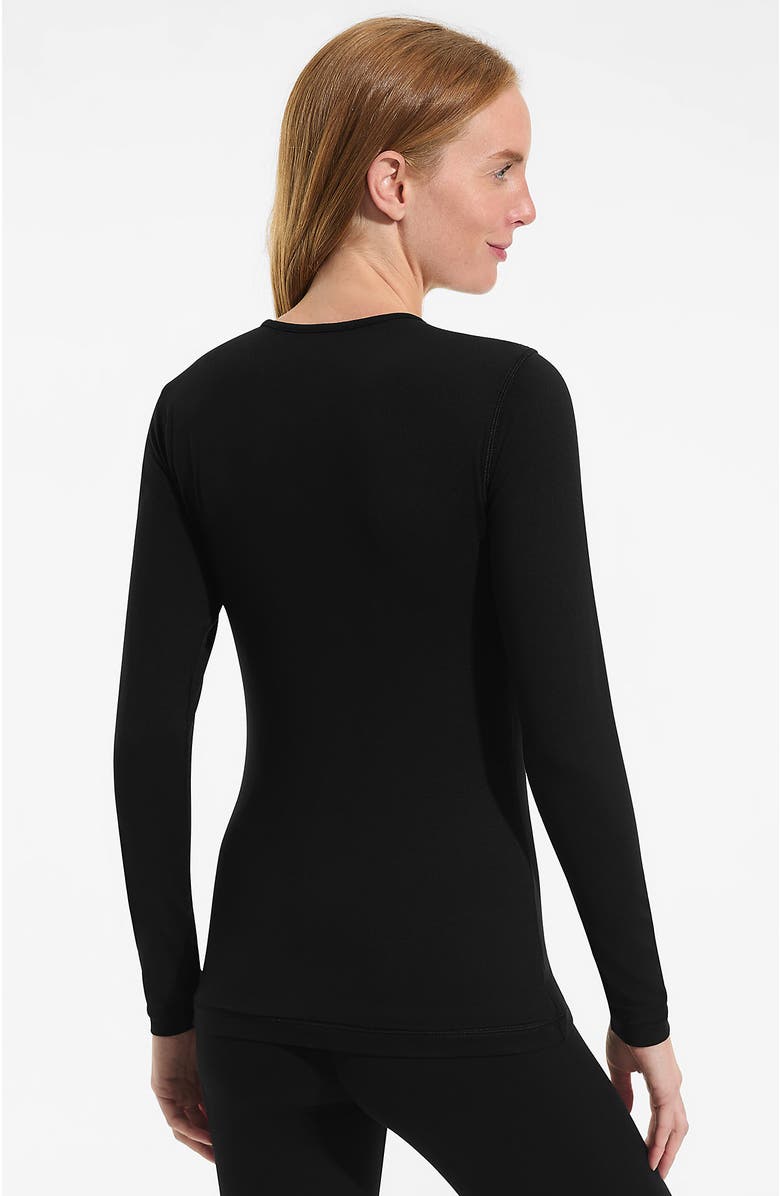 Lands' End Baselayer Cozy Thermaskin Crewneck Top, Alternate, color, Black
