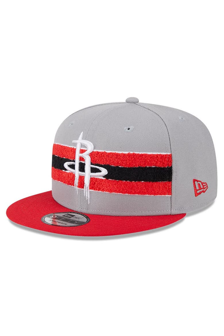 Men's New Era Gray Houston Rockets Chenille Band 9FIFTY Snapback Hat, Main, color, Gray