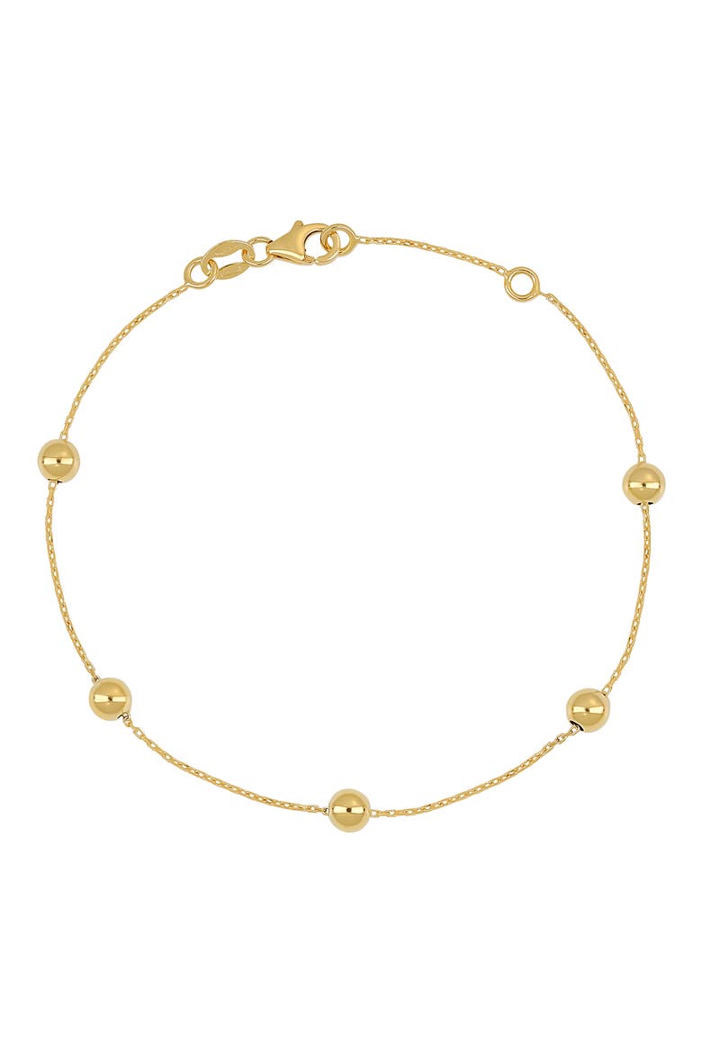 BLG 14K Gold Bead Station Bracelet (Online Trunk Show), Main, color, 14KY