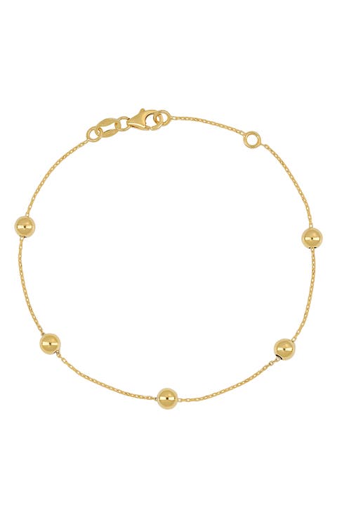BLG 14K Gold Bead Station Bracelet