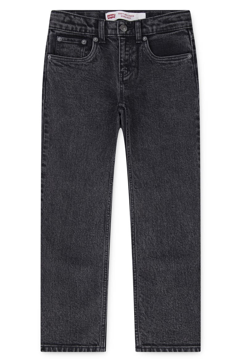 Kids' 555 Relaxed Straight Jeans, Main, color, BLACK CANYON