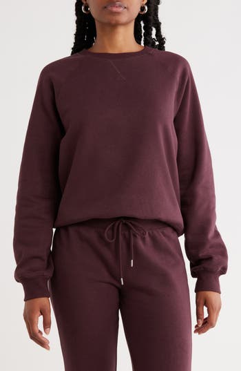 Abound Raglan Sleeve Sweatshirt In Burgundy
