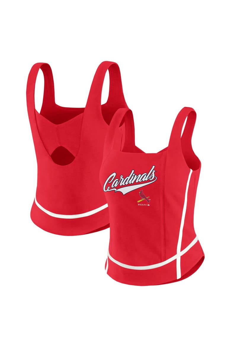 Women's WEAR by Erin Andrews  Red St. Louis Cardinals Square Neck Tank Top, Alternate, color, Red