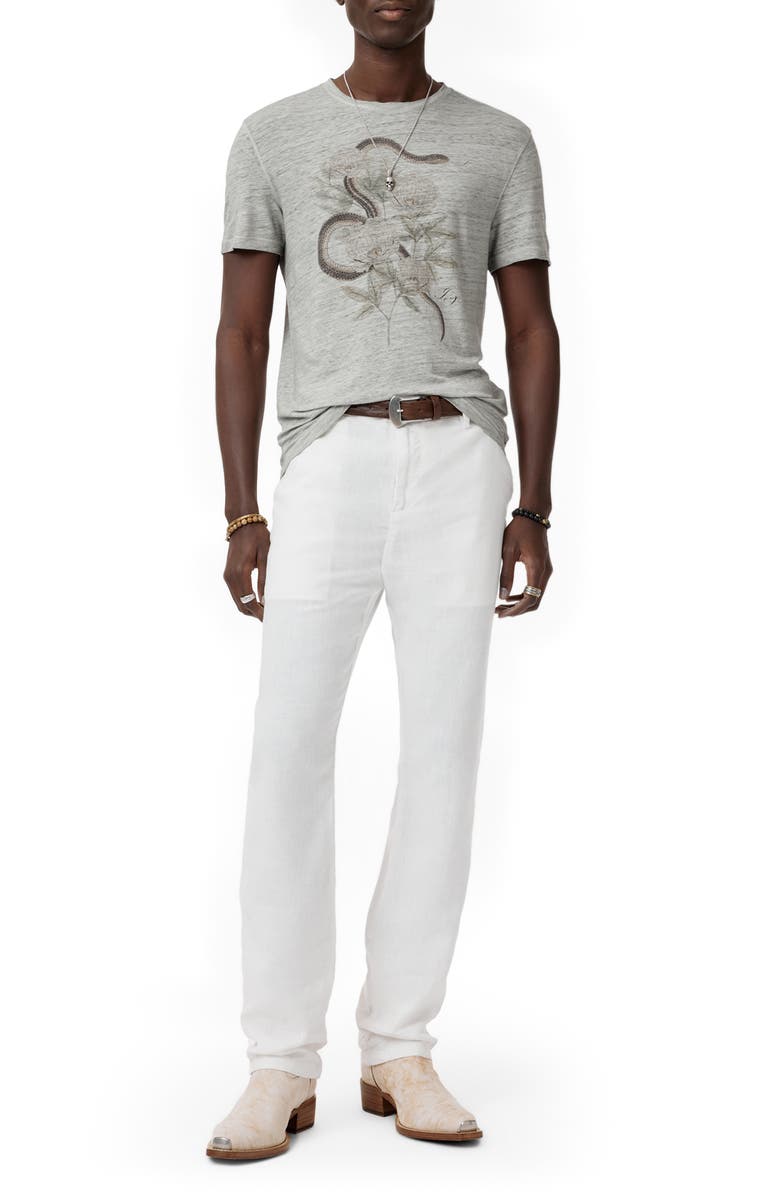 John Varvatos Snake Linen Graphic T-Shirt, Alternate, color, 