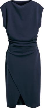 Nordstrom Ruched Funnel Neck Midi Dress