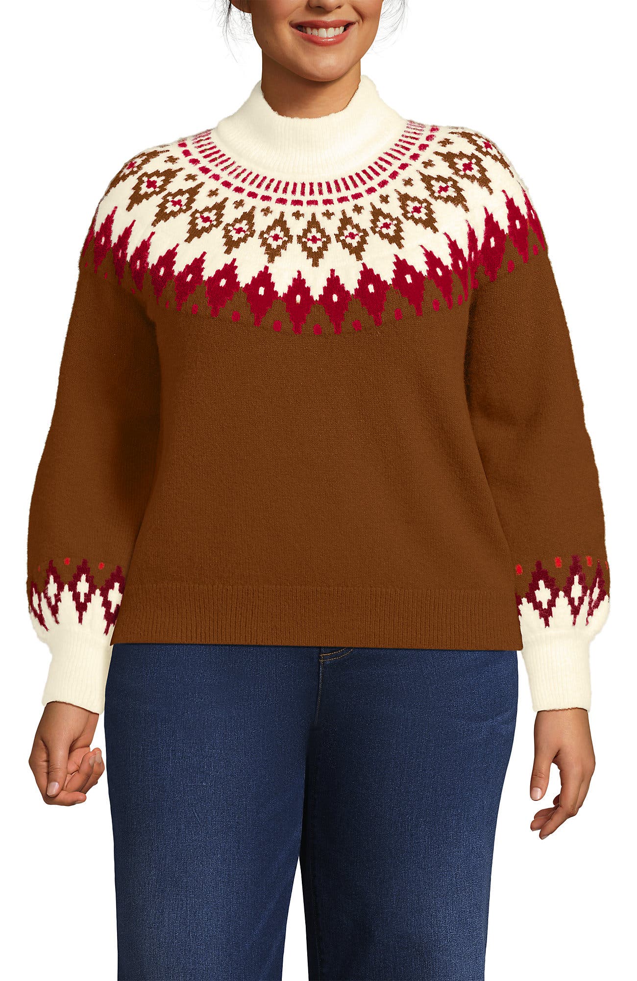 selected Rich Ginger Brown Fairisle