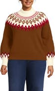 Lands' End Plus Size Fuzzy Turtleneck Lantern Sleeve Sweater