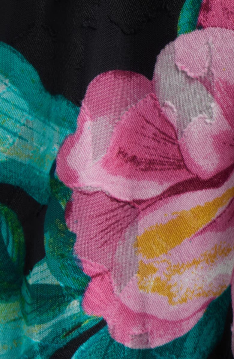 Anne Klein Print Ruffle High-Low Maxi Dress, Alternate, color, Anne Black Multi