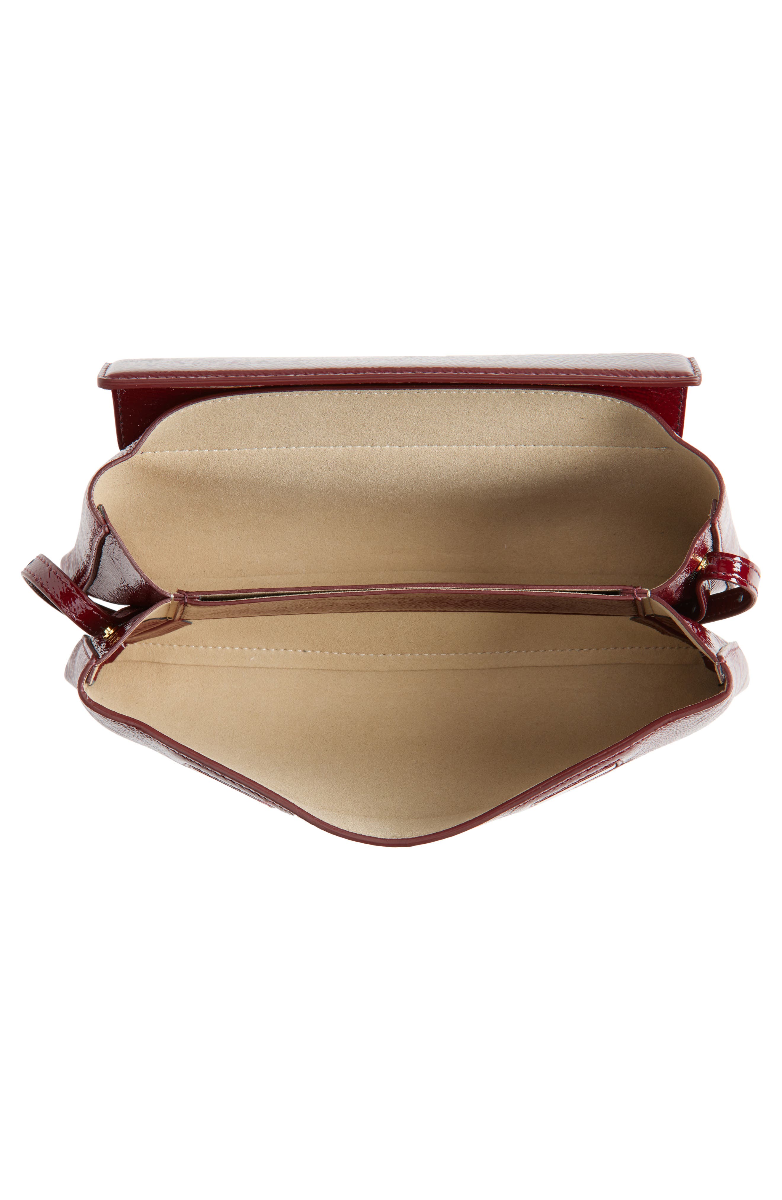 Ree Projects Elieze Crinkle Patent Leather Clutch, Alternate, color, Burgundy