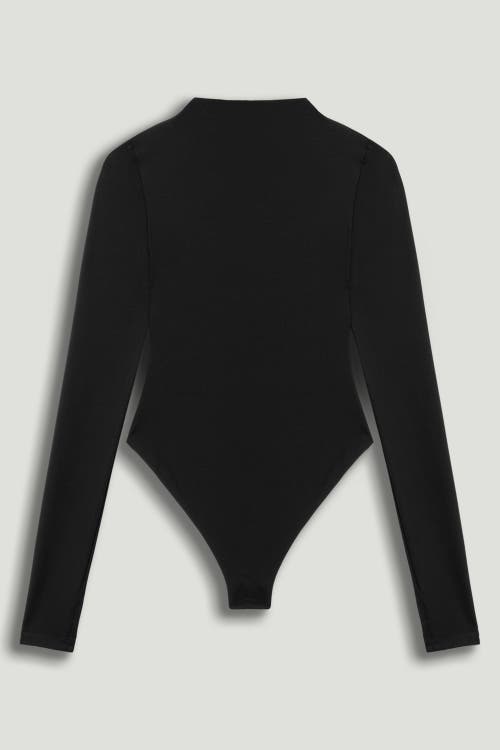 Nocturne Long-sleeve Jersey Bodysuit In Black
