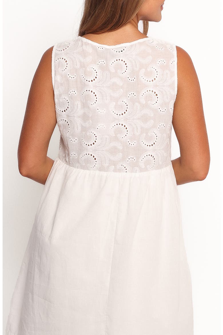 Nyssa Embroidered Sleeveless Cotton Sundress, Alternate, color, WHITE
