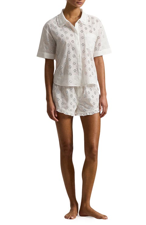 Cotton Eyelet Short Pajamas