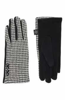 Nanette Lepore Houndstooth Button Gloves