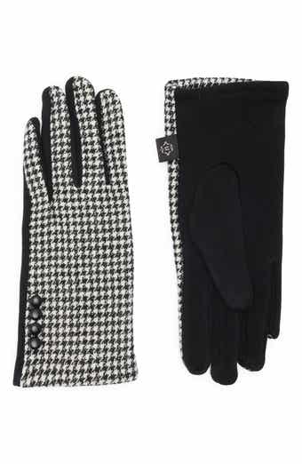 Nanette Lepore Houndstooth Button Gloves