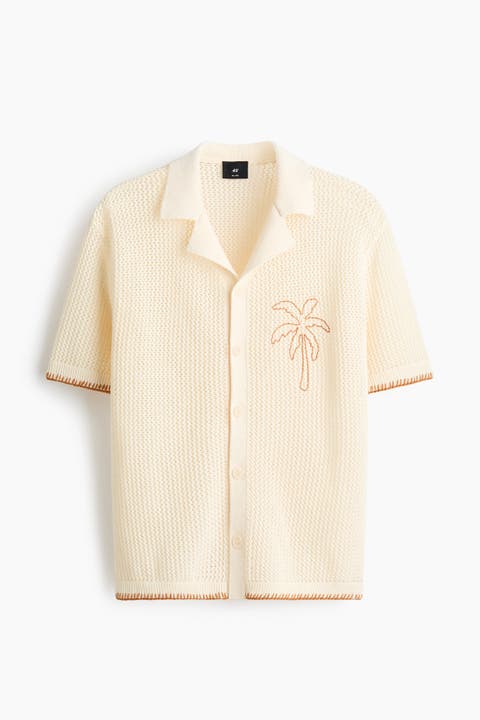 Relaxed Fit Hole-knit Resort Shirt
