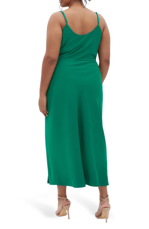 City Chic Mali Gathered Evening Dress In Green