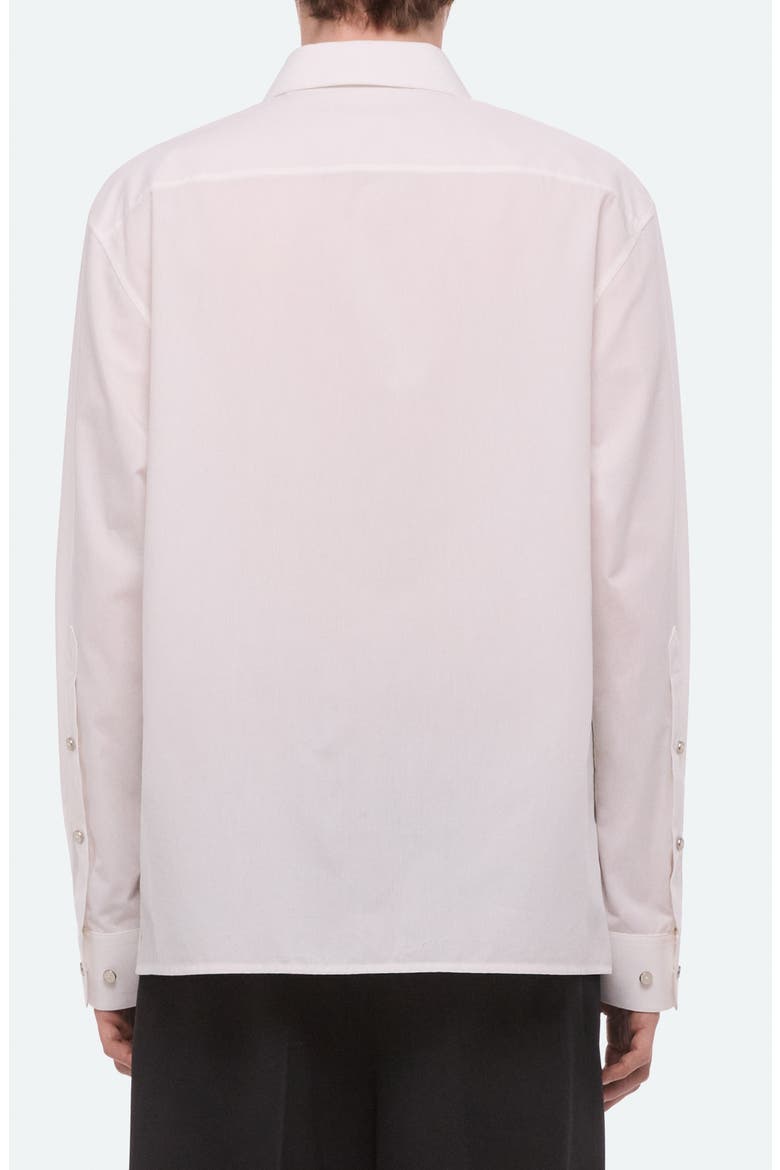 Relaxed Solid Cotton Button-Up Shirt, Alternate, color, WHITE