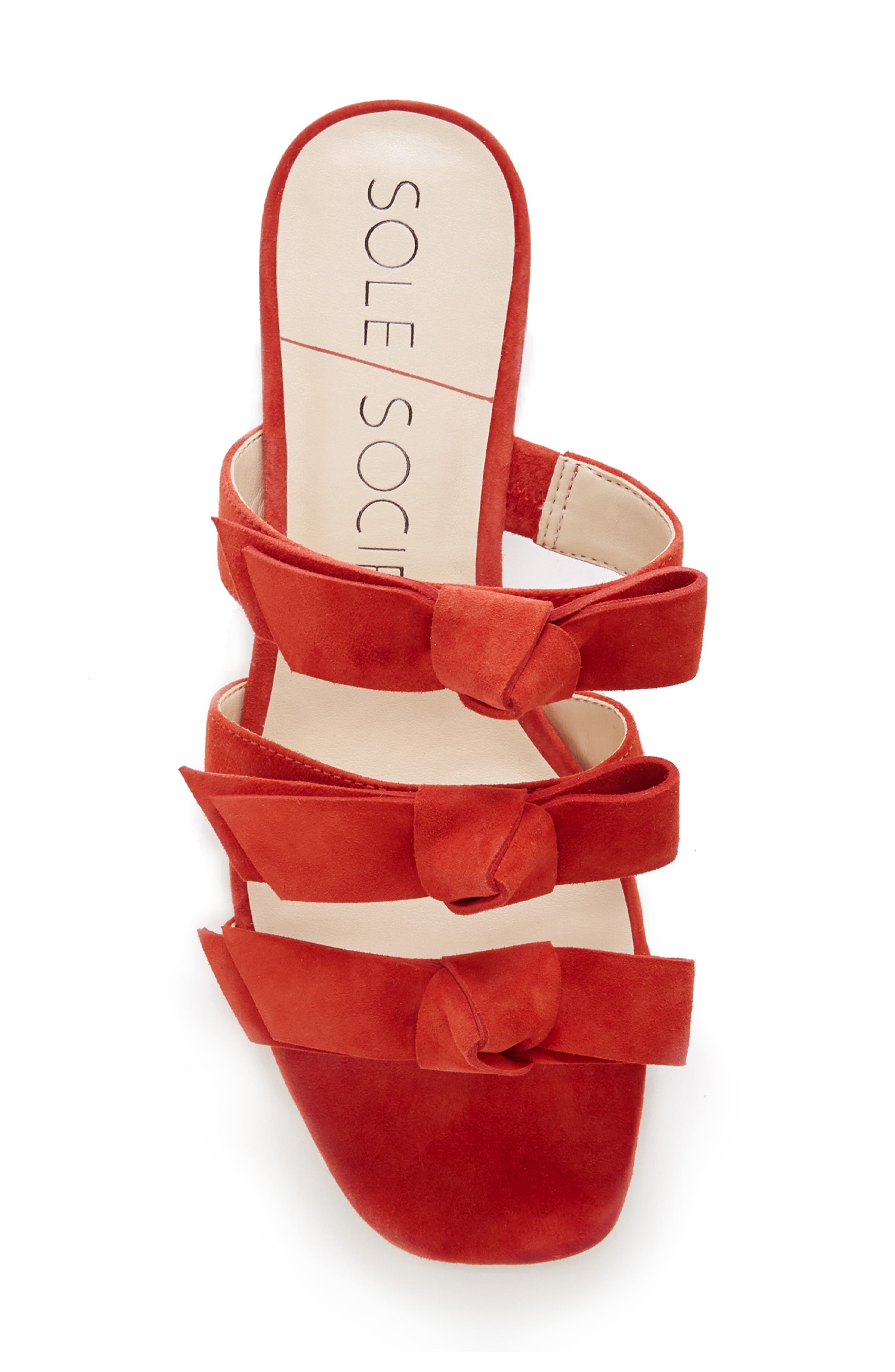 Ezah Slide Sandal, Alternate, color, BRIGHT RED SUEDE