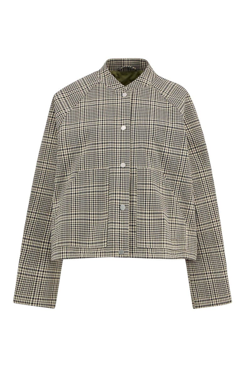 Leyburn Water Repellent Check Snap Bomber Jacket, Alternate, color, OLIVE PRINCE OF WALES/ OLIVE