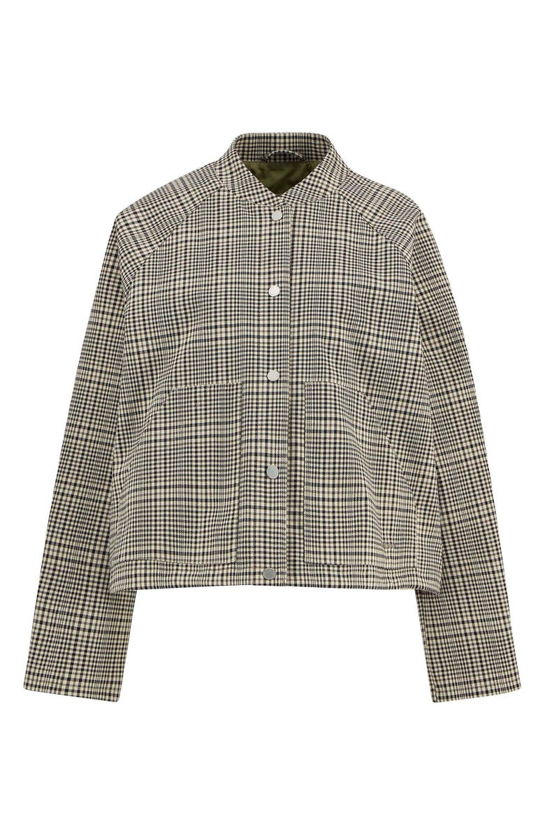 Barbour Leyburn Water Repellent Check Snap Bomber Jacket, Alternate, color, Olive Prince Of Wales/ Olive
