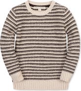 Hope & Henry Kids' Organic Striped Crew Neck Pullover Sweater