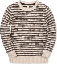 Hope & Henry Kids' Organic Striped Crew Neck Pullover Sweater