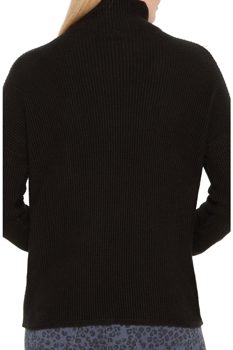 Waffle Stitch Tuck Sweater, Alternate, color, BLACK ONYX