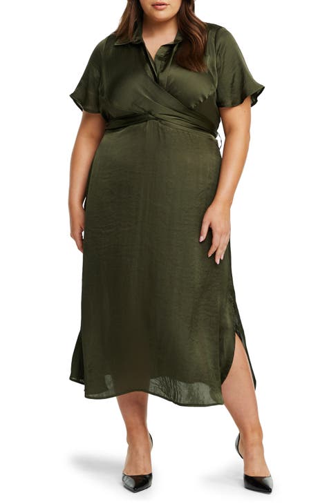 Green Plus Size Midi Dresses Nordstrom