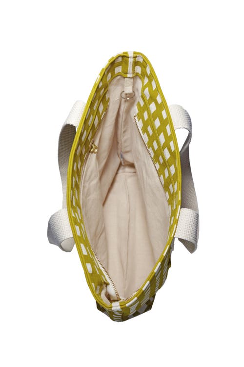 Dance Happy Grid Carry All Tote Bag In Golden Flax