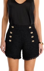 The Noli Shop Tamara Tweed Button Shorts