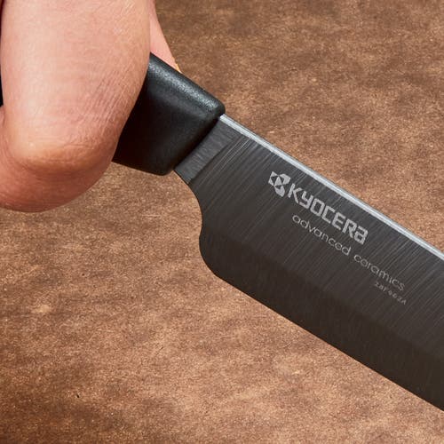 Kyocera Advanced Ceramics 3 Piece Revolution Series Knife Set With Black Blades In Black
