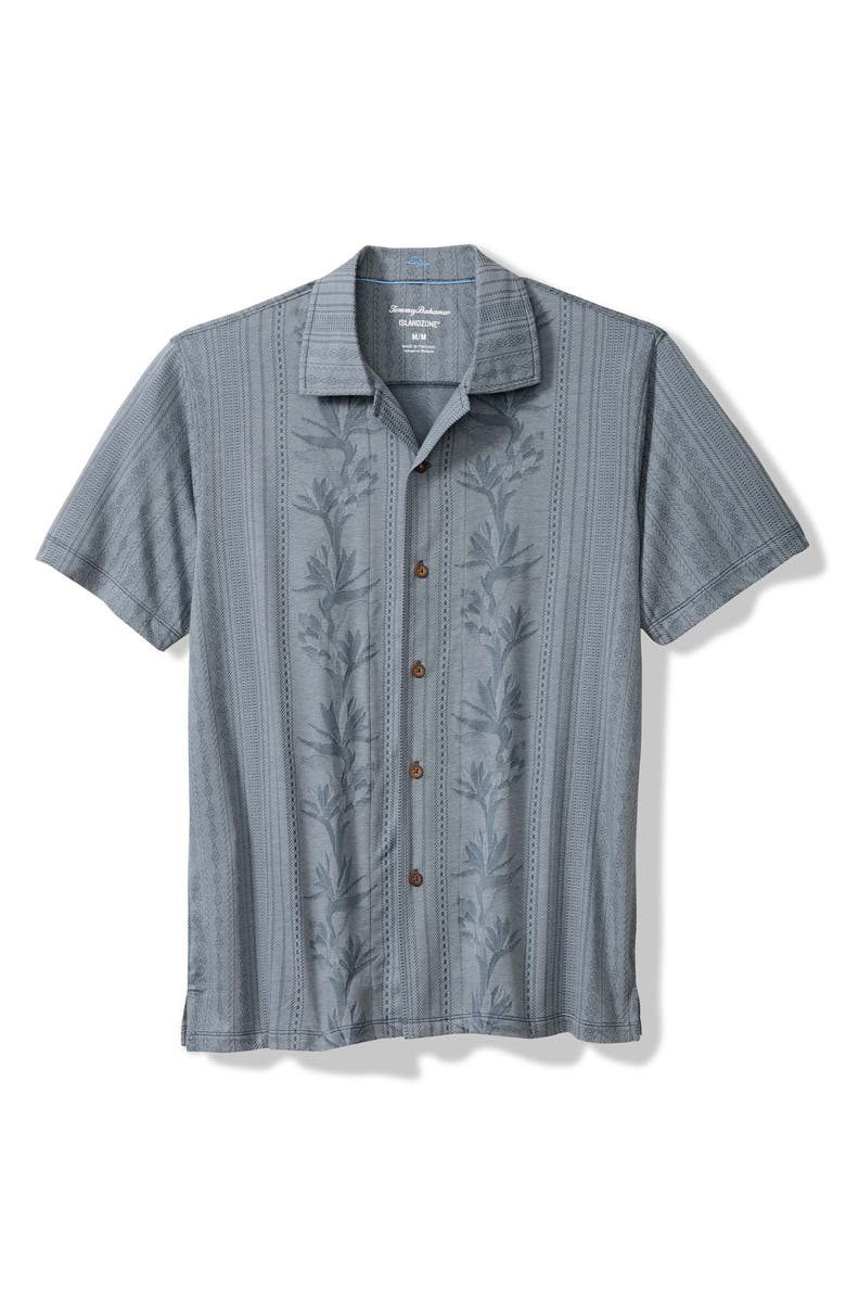 Tommy Bahama Palm Fresco Beach Border IslandZone<sup>®</sup> Camp Shirt, Alternate, color, Steel