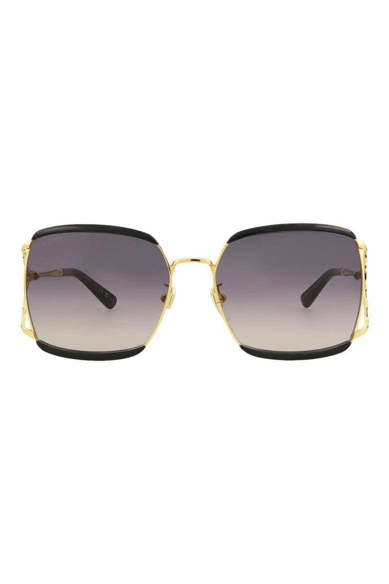 59mm Square Sunglasses, Main, color, BLACK BLACK GREY