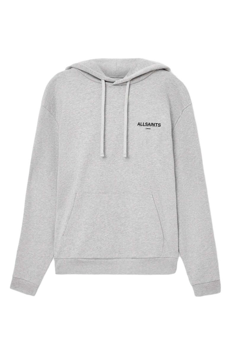 AllSaints Halcyon Oversize Cotton Hoodie, Alternate, color, Light Grey Marl