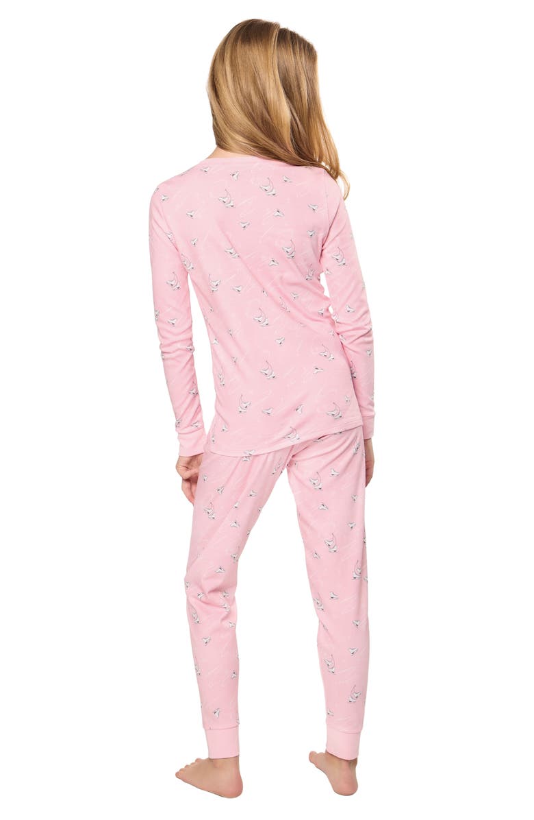 Petite Plume Kids' Winter Skates Fitted Two-Piece Pima Cotton Pajamas, Alternate, color, Pink