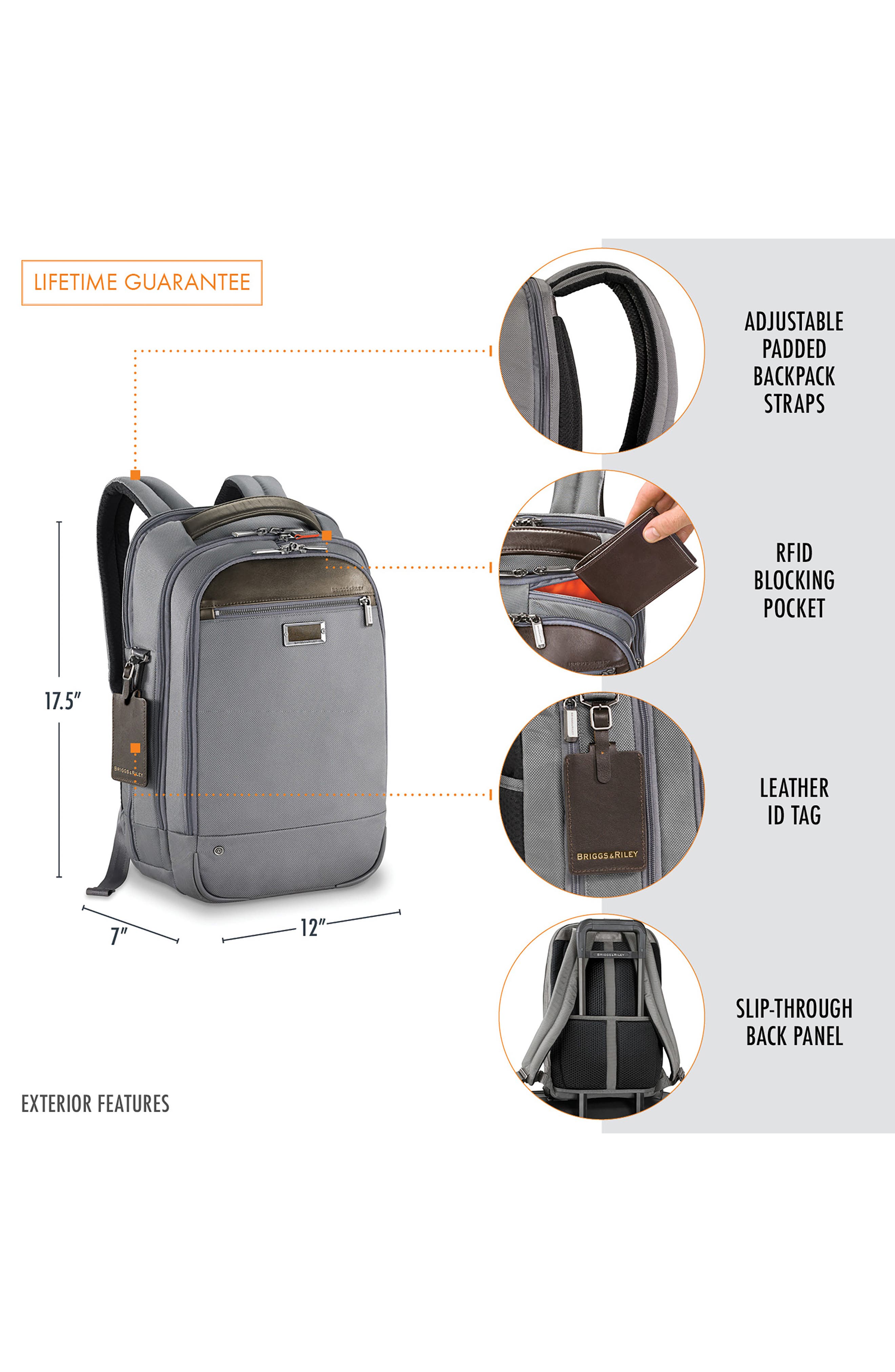 @work Medium Backpack, Alternate, color, GREY